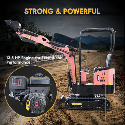 MS10 1-Ton Mini Excavator – Briggs & Stratton 13.5 HP Gasoline