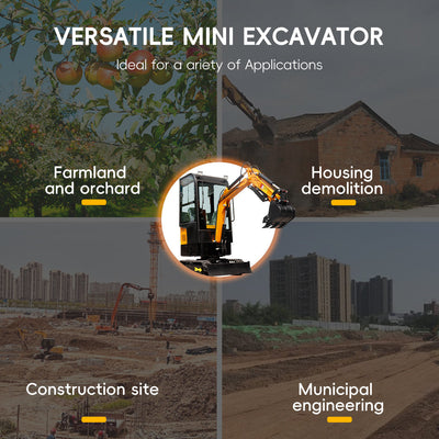 MS10H 1-Ton Mini Excavator with Cab – 13.5 HP Gasoline with Thumb Clip