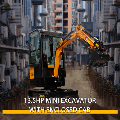 MS10H 1-Ton Mini Excavator with Cab – 13.5 HP Gasoline with Thumb Clip