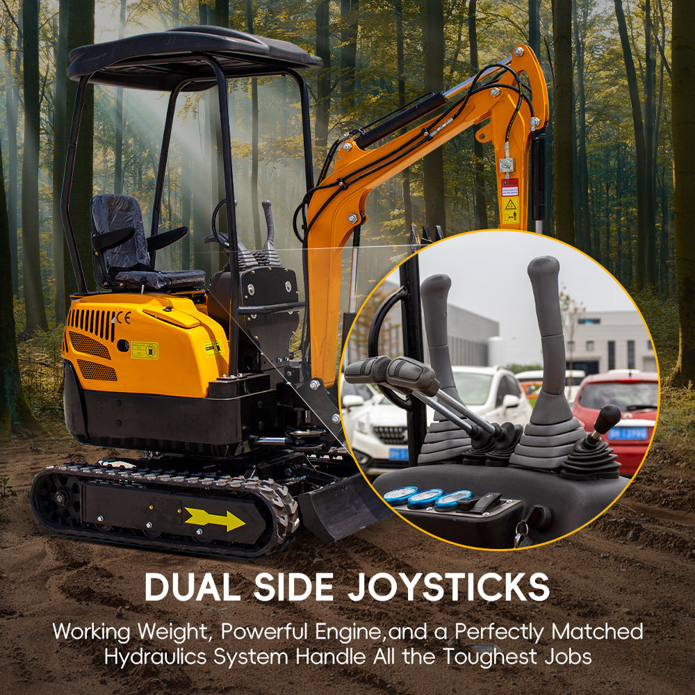 MS13 1.3-Ton Mini Excavator – 13.5 HP Gasoline with Thumb Clip