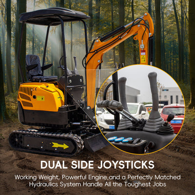 MS13 1.3-Ton Mini Excavator – 13.5 HP Gasoline with Thumb Clip