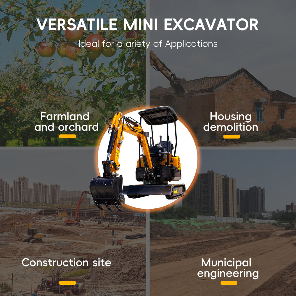 MS13 1.3-Ton Mini Excavator – 13.5 HP Gasoline with Thumb Clip