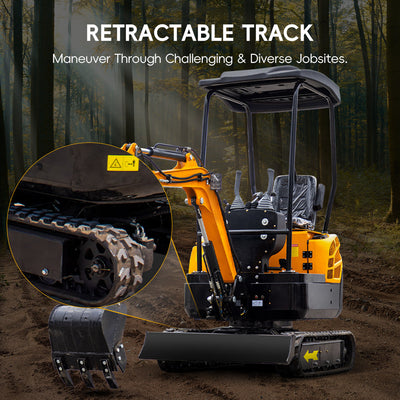 MS13 1.3-Ton Mini Excavator – 13.5 HP Gasoline with Thumb Clip