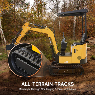 CREWORKS 13.5HP Mini Excavator – B&S Engine with 6 Attachments