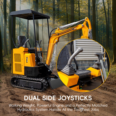 MS15 1.5-Ton Mini Excavator – 13.5 HP Gasoline with Thumb Clip