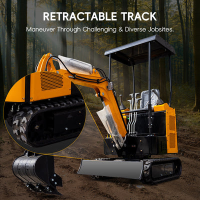 MS15 1.5-Ton Mini Excavator – 13.5 HP Gasoline with Thumb Clip