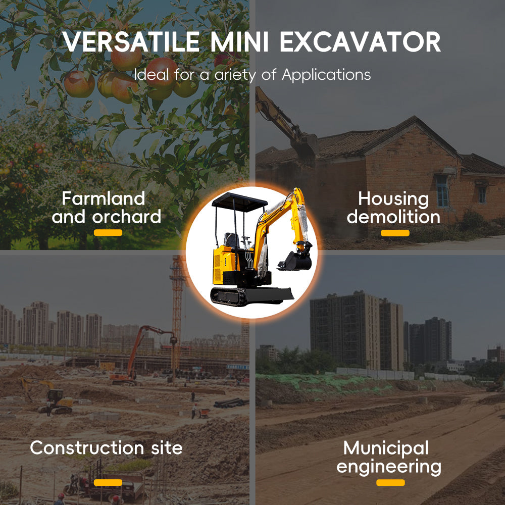MS15 1.5-Ton Mini Excavator – 13.5 HP Gasoline with Thumb Clip