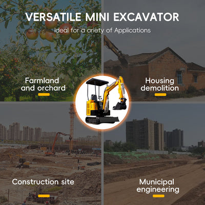 MS15 1.5-Ton Mini Excavator – 13.5 HP Gasoline with Thumb Clip