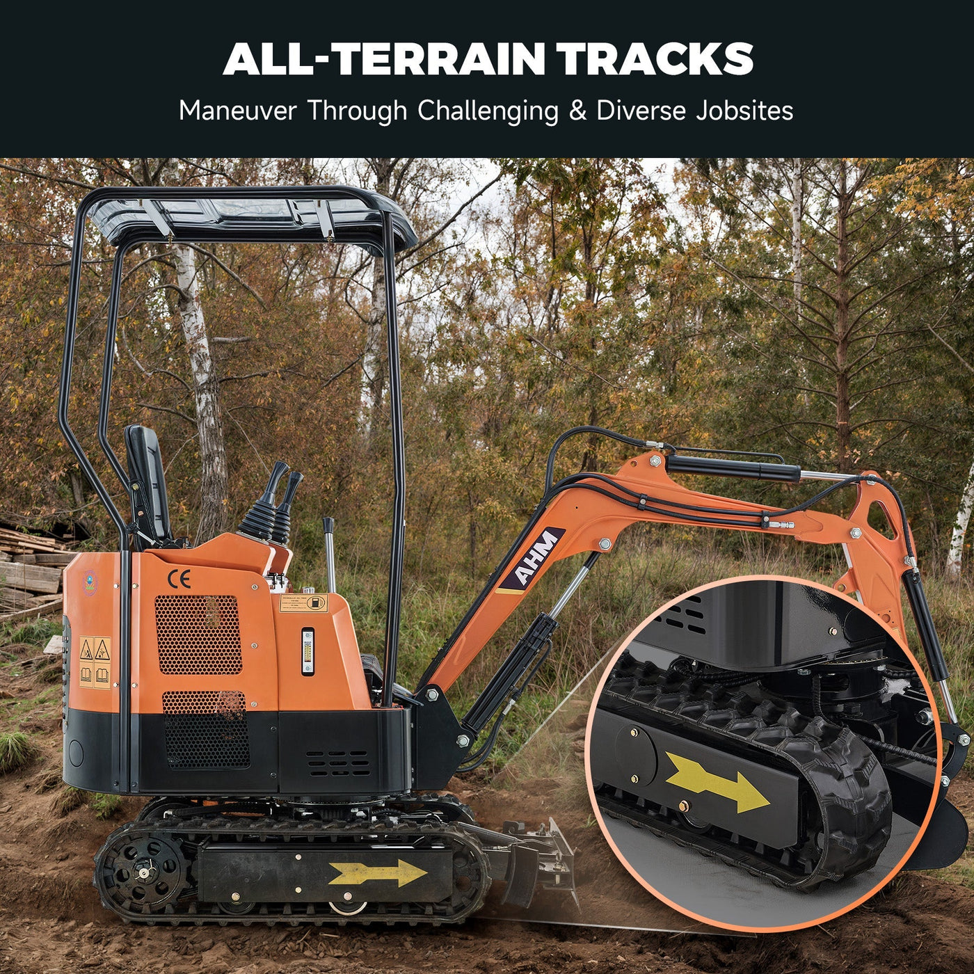 AHM 1 Ton Mini Excavator - Compact Excavator for Tight Spaces