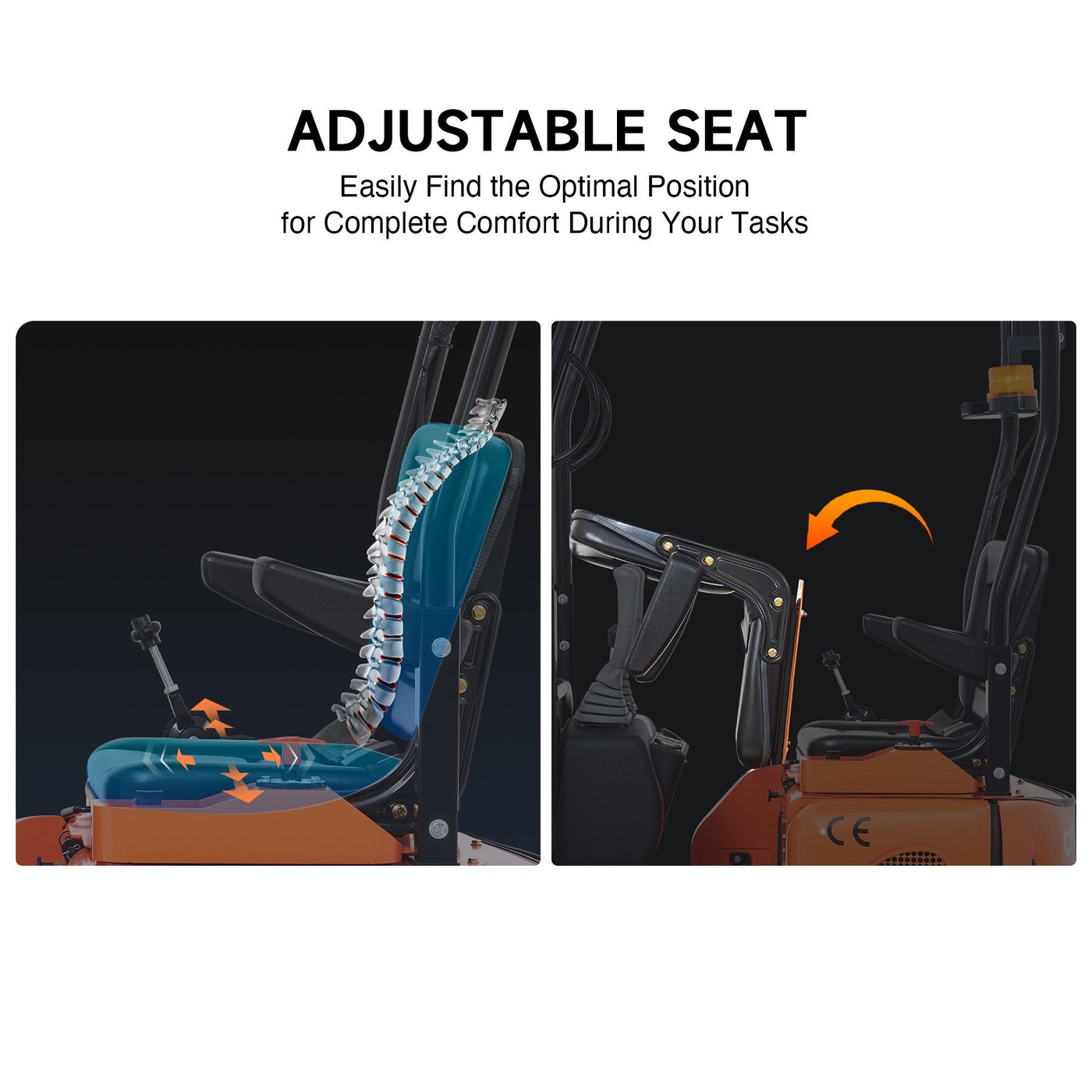 CREWORKS 13.5 HP 1 Ton B&S Engine Mini Excavator with 2586 lbf Digging Force