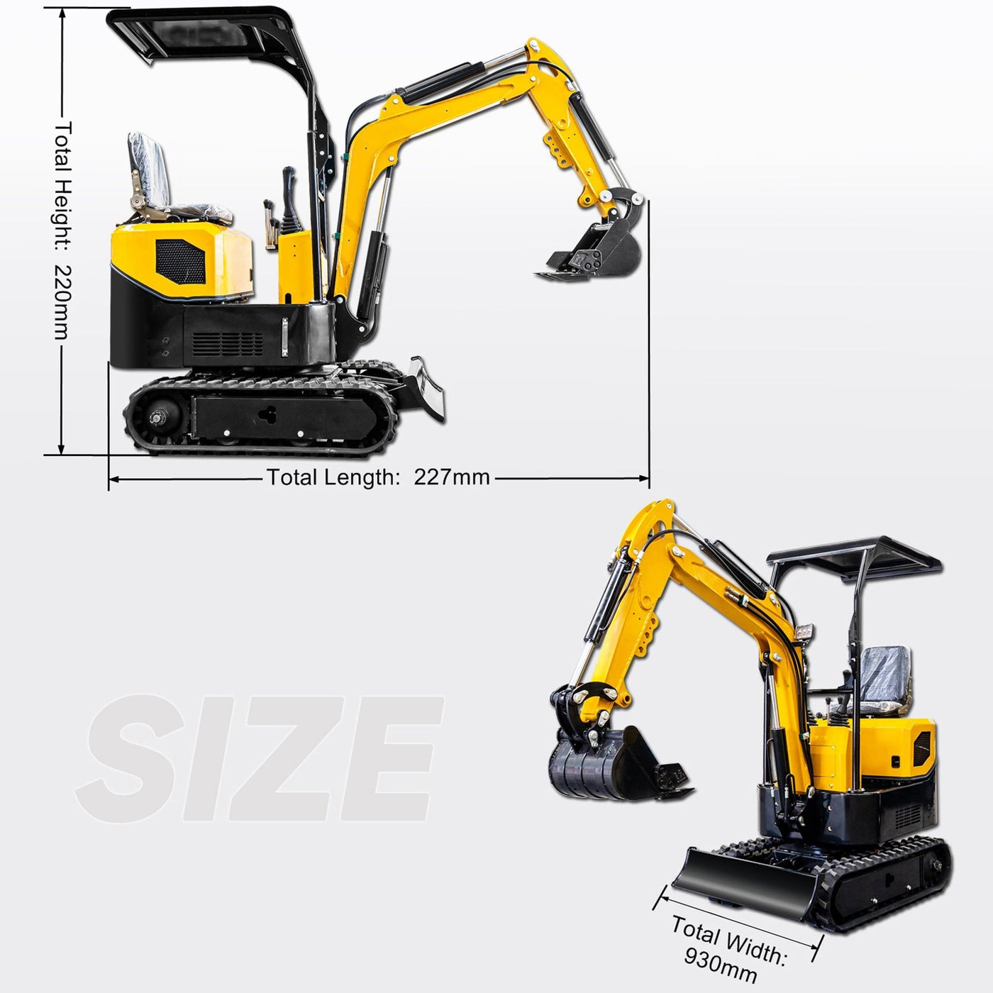 MS10C 1-Ton Mini Excavator – 13.5 HP Gasoline with Thumb Clip