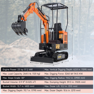 AHM 1 Ton Mini Excavator - Compact Excavator for Tight Spaces