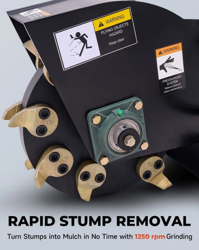 Stump Grinder Attachment for Mini Skid Steer Loader with 20.5" Cutting Wheel Universal Mount