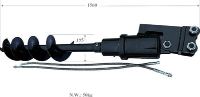 Wallemac Hydraulic Auger Attachment for Excavators - 25mm Pin