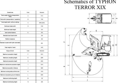2 TON TYPHON TERROR XIX Mini Excavator, KUBOTA D902 Diesel Engine with Thump Clip