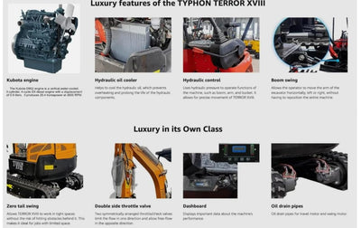 2 Ton Mini Excavator with AC Cabin - TYPHON TERROR XVIII