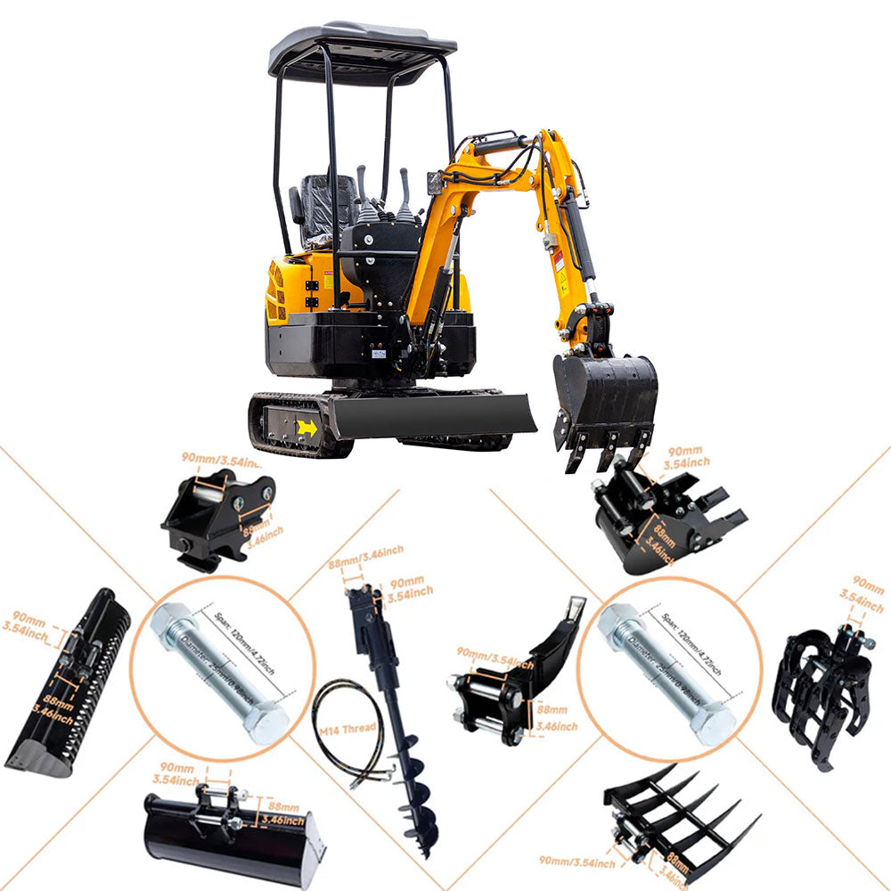 MS13 1.3-Ton Mini Excavator – 13.5 HP Gasoline with Thumb Clip