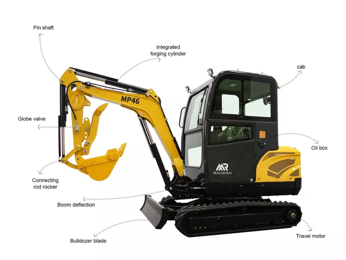 MACHPRO MP46 Mini Excavator – 2 Ton Farm Digger with EPA Engine