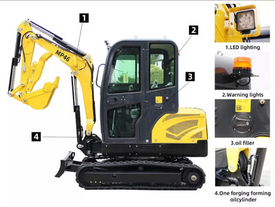 MACHPRO MP46 Mini Excavator – 2 Ton Farm Digger with EPA Engine
