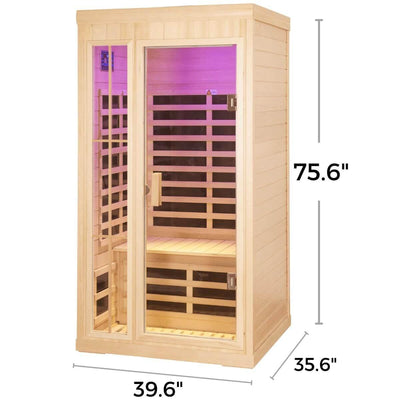 Ample-901PH 1-2 Person Far Infrared Sauna | Plus Size + App Remote | Value Offers