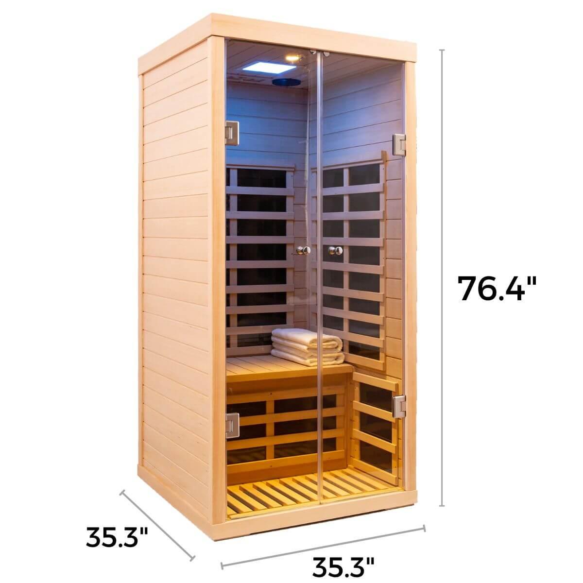 Ample-901SH 1 Person Ultra-Low EMF Far Infrared Sauna | Limited Stock Remaining