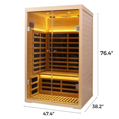 Ample-902SH 2 Person Ultra-Low EMF Far Infrared Sauna