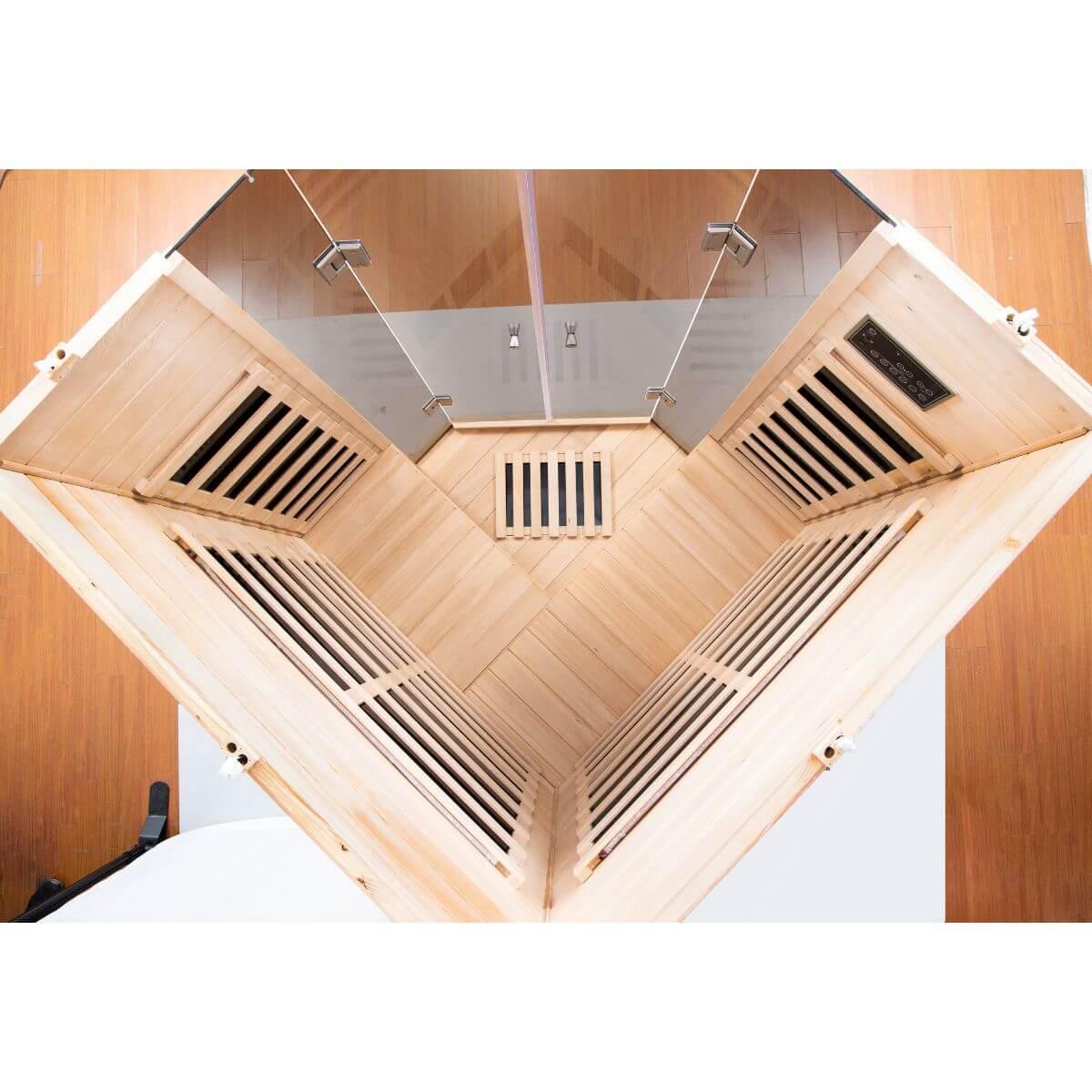 Ample-907SH Corner 2 Person Ultra-Low EMF Far Infrared Sauna | Limited Stock Remaining