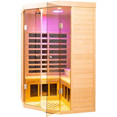 Ample-907SH Corner 2 Person Ultra-Low EMF Far Infrared Sauna | Limited Stock Remaining