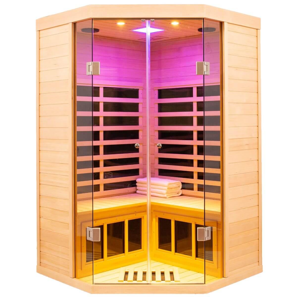 Ample-907SH Corner 2 Person Ultra-Low EMF Far Infrared Sauna | Limited Stock Remaining