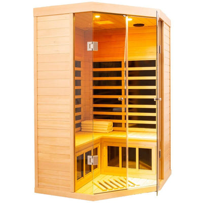 Ample-907SH Corner 2 Person Ultra-Low EMF Far Infrared Sauna | Limited Stock Remaining