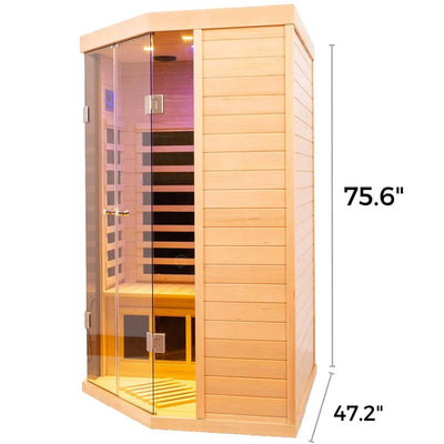 Ample-907SH Corner 2 Person Ultra-Low EMF Far Infrared Sauna | Limited Stock Remaining