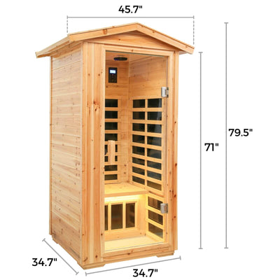 Garner-901VS 1 Person Outdoor Far Infrared Sauna | Fir Model Hot Offer