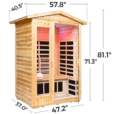 Garner-902VS 2 Person Outdoor Far Infrared Sauna | Fir Model Hot Offer
