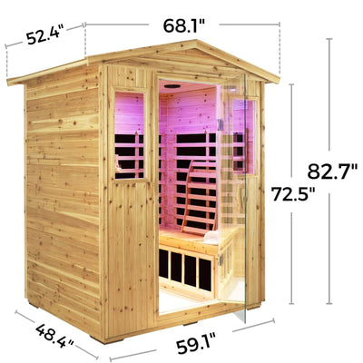 Garner-904VS 4 Person Outdoor Far Infrared Sauna