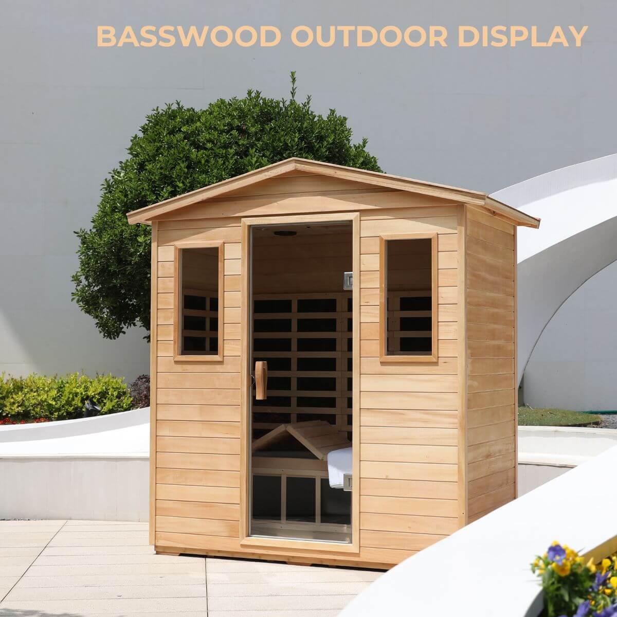 Garner-904VS 4 Person Outdoor Far Infrared Sauna