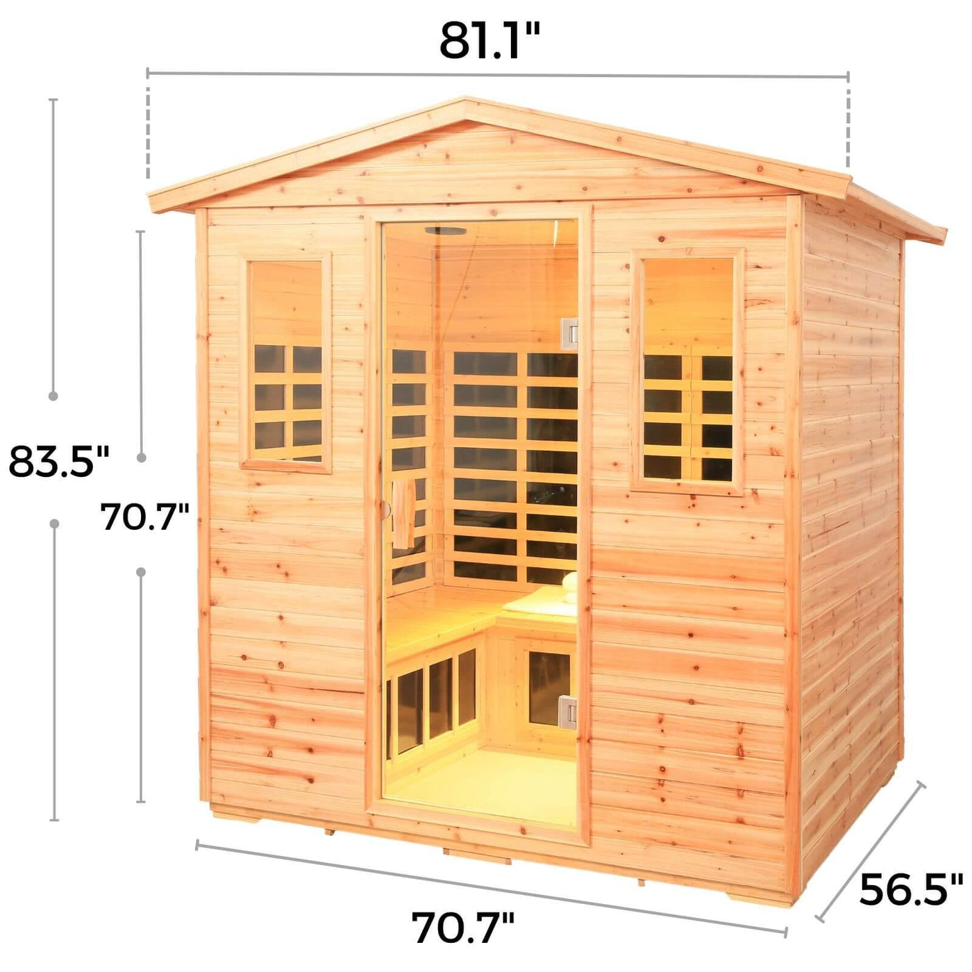 Garner-905VS 5 Person Outdoor Far Infrared Sauna | Extra-large Rich Space | Clearance Sale