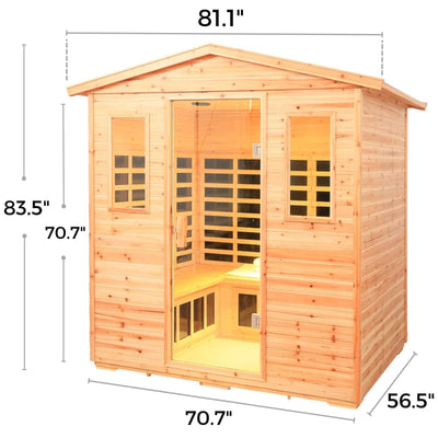 Garner-905VS 5 Person Outdoor Far Infrared Sauna | Extra-large Rich Space | Clearance Sale