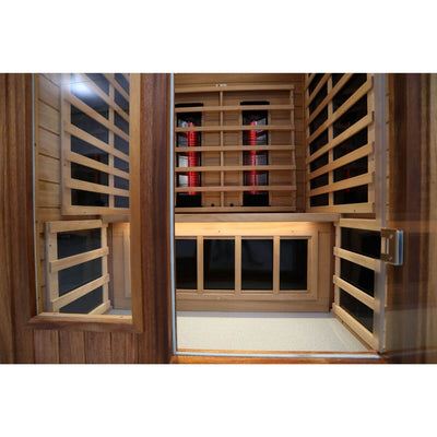 Mix-902VTD 2 Person Outdoor Far & Near Infrared Sauna in Mahogany | Limited Stock Remaining