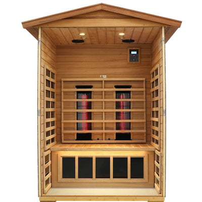 Mix-902VTD 2 Person Outdoor Far & Near Infrared Sauna in Mahogany | Limited Stock Remaining