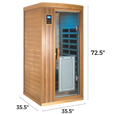 Sublime-901BR 1 Person Ultra-Low EMF Far Infrared Sauna in Red Cedar | Limited Stock Remaining