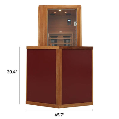Mix-901VTD 1 Person Outdoor Far & Near Infrared Sauna in Mahogany | Limited Stock Remaining