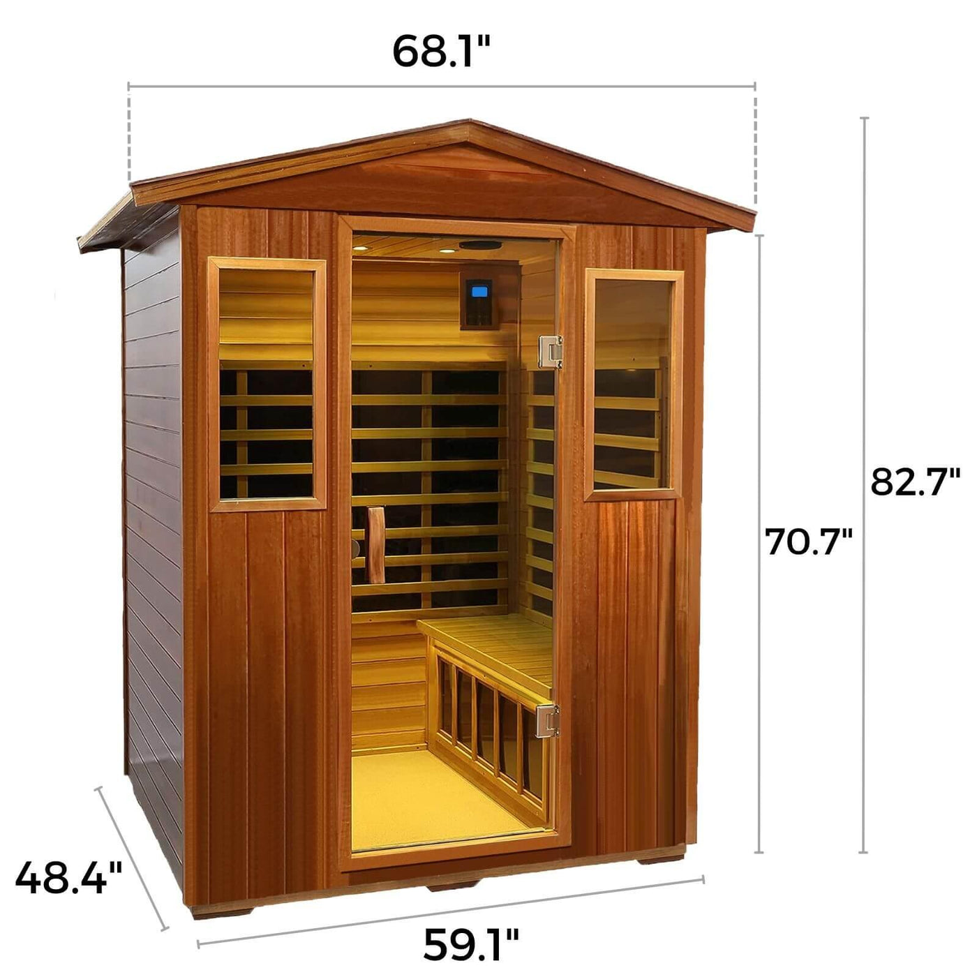 Wearwell-904VT 4 Person Outdoor Ultra-Low EMF Far Infrared Sauna in Mahogany | Value Sale
