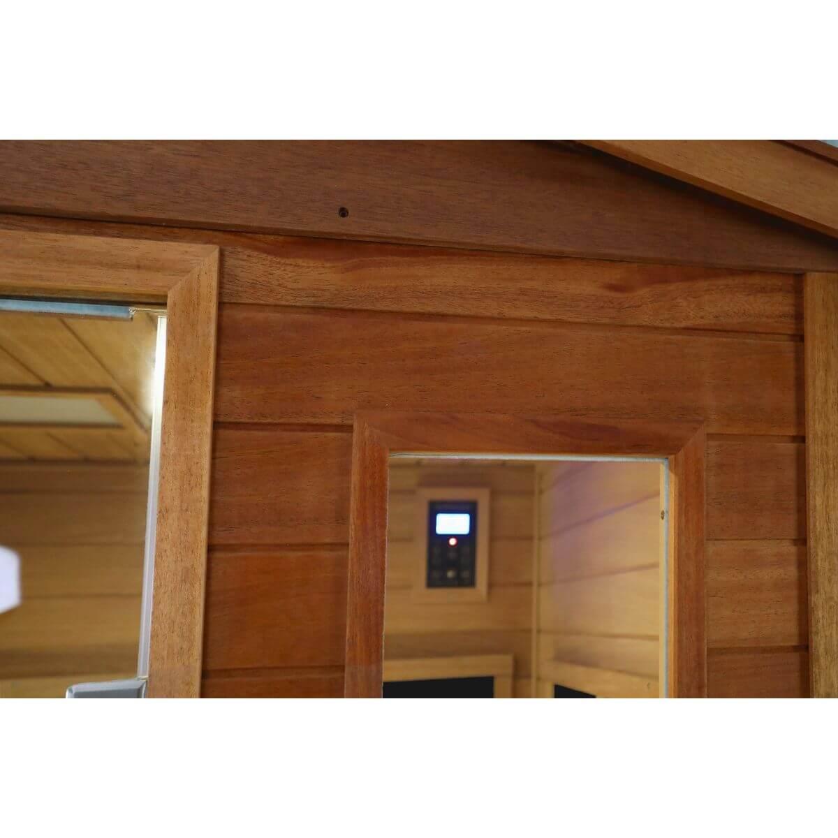 Wearwell-904VT 4 Person Outdoor Ultra-Low EMF Far Infrared Sauna in Mahogany | Value Sale