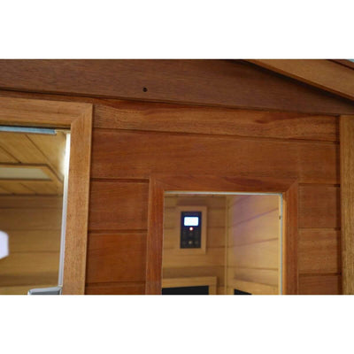 Wearwell-904VT 4 Person Outdoor Ultra-Low EMF Far Infrared Sauna in Mahogany | Value Sale
